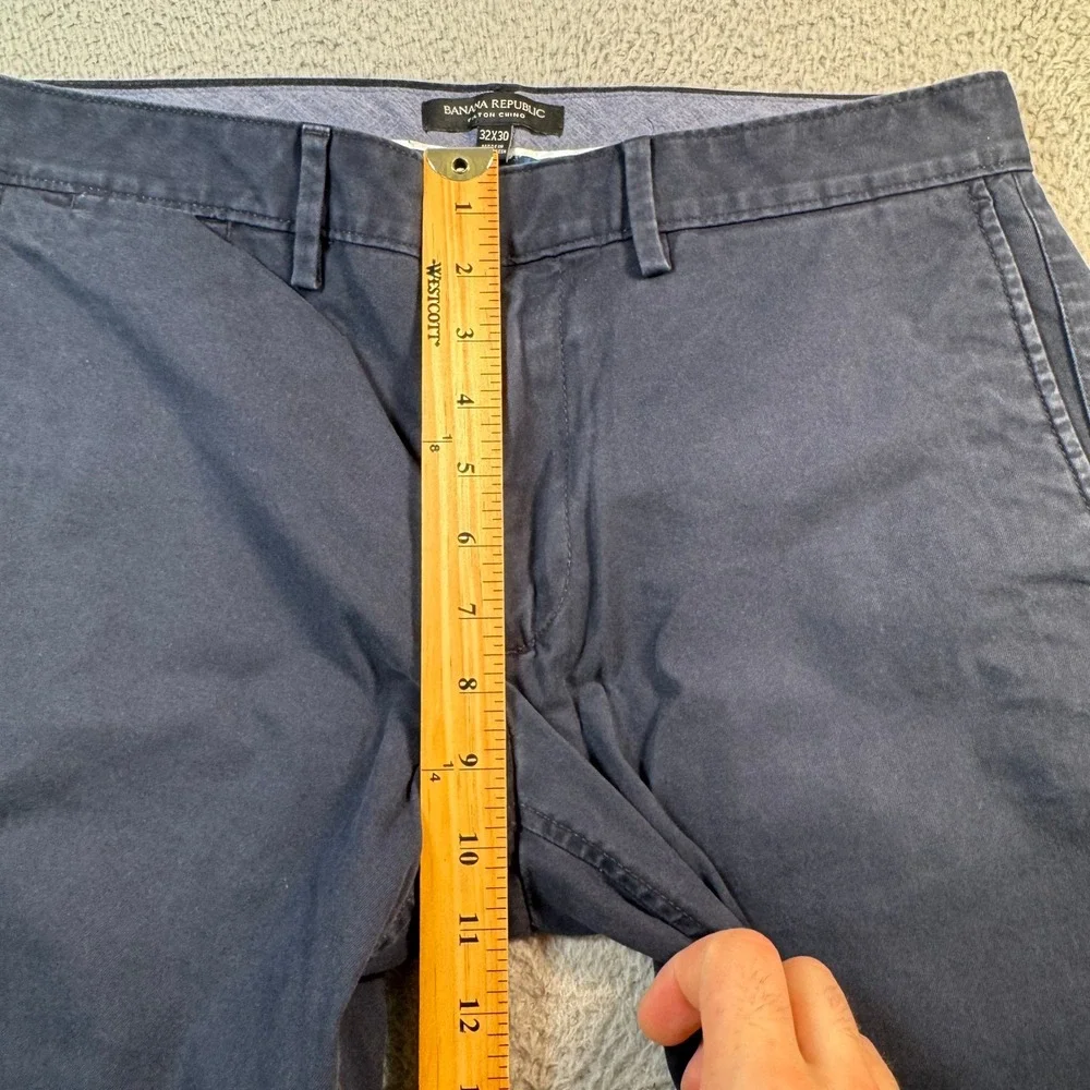 Banana Republic Fulton Chino Pants Mens 32x28 Navy Blue Skinny Fit Stretch